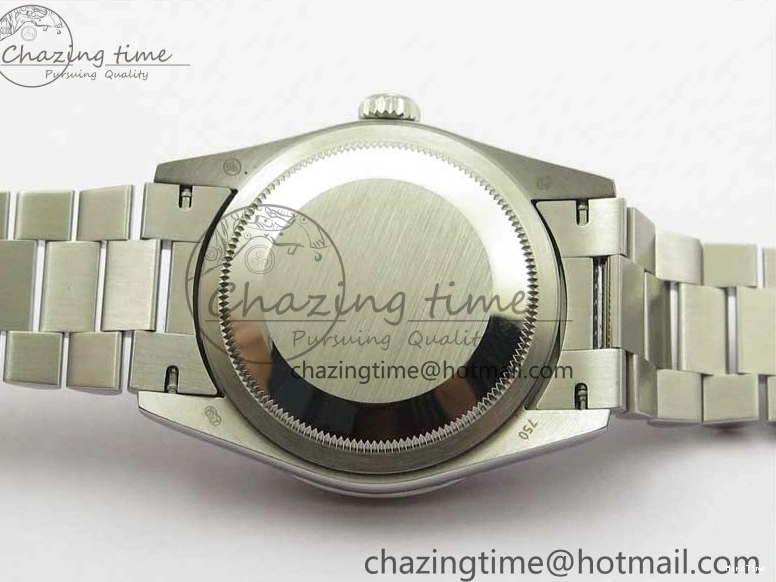 MiroTime 0309 SmoothTexture Day-Date 36mm 128239 SS Crystal BP Best Edition Black MOP Crystal Marker Dial on SS President Bracelet A 2681